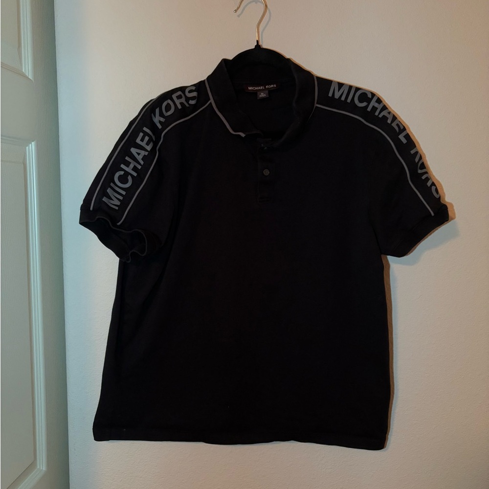 Michael Kors XL black polo button shirt